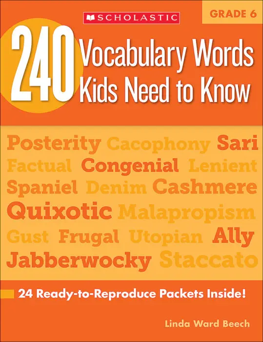 240 Vocabulary Words Kids Need to Know - Grade 6